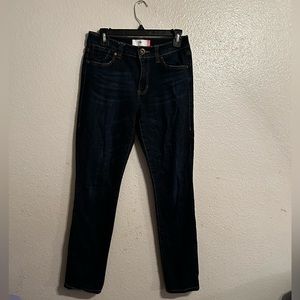 Cabi high and straight, dark blue wash, no stretch